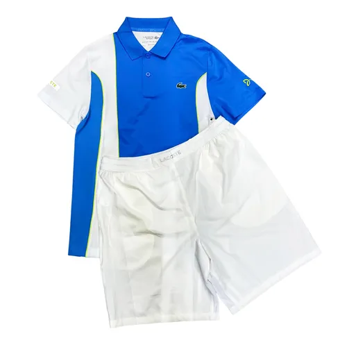 Bộ Quần Áo Cộc Tay Nam Lacoste Sport x Novak Djokovic Colorblock Màu Xanh/Trắng