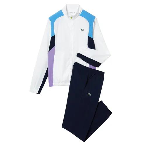 Bộ Quần Áo Gió Nam Lacoste Men's Sport Colour Block Tennis Tracksuit WH9341-Y03 Màu Trắng Xanh Size 3