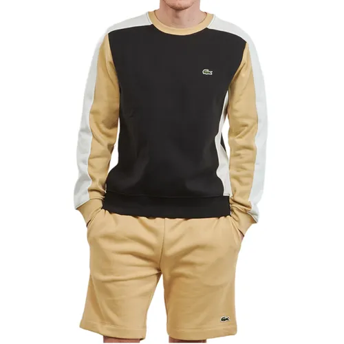 Bộ Quần Áo Nam Lacoste Men’s Tennis Colourblock Màu Đen Be