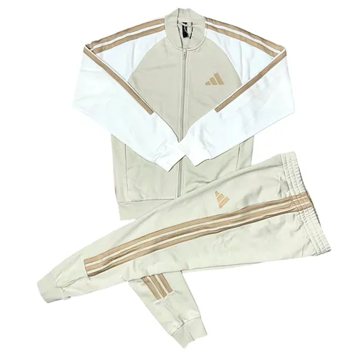 Bộ Quần Áo Nỉ Nam Adidas Tracksuit California Beige Basic 3-Stripes Màu Be Trắng Size M