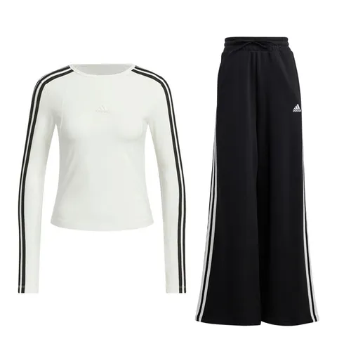 Bộ Quần Áo Nữ Adidas Essentials 3 Stripes JW4643/HZ5747 Màu Đen Trắng Size M (Form Á)
