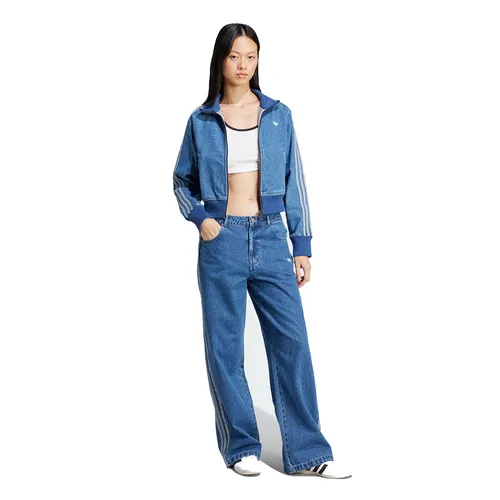 Bộ Quần Áo Nữ Adidas Track Top Denim Adicolor JD2570 JD2574 Màu Xanh Size L