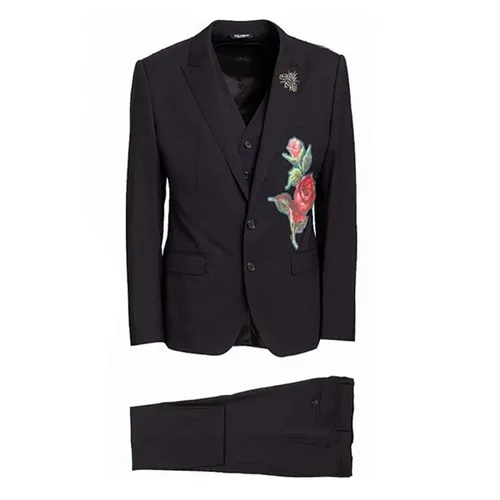 Bộ Vest Nam Dolce & Gabbana D&G With Patch Suit Hoa Hồng Màu Đen Size 44