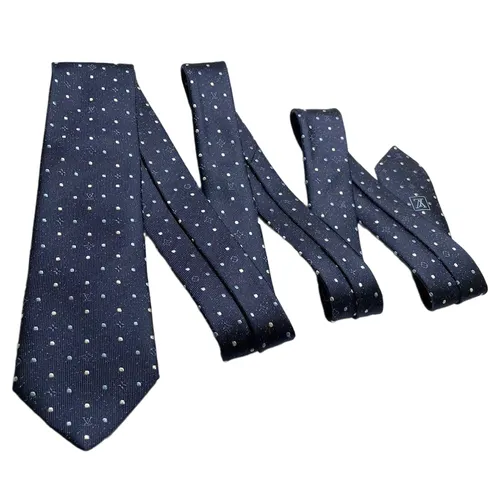 Cà Vạt Nam Louis Vuitton LV Monogram Polka Dots Màu Xanh Navy