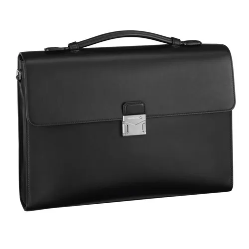 Cặp Xách Tay Nam Montblanc Meisterstuck Urban Single Gusset Briefcase 124074 Black Màu Đen