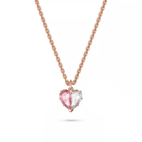 Dây Chuyền Nữ Swarovski Heart Gema Màu Vàng Hồng