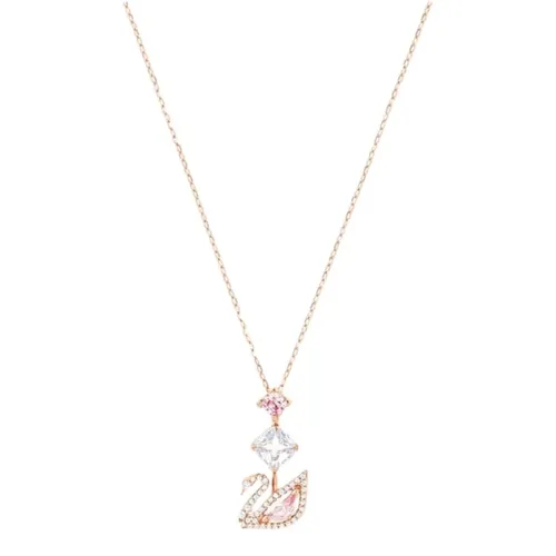 Dây Chuyền Swarovski Dazzling Swan Y Necklace Multi Colored Rose Gold Tone Plated 5473024 Màu Vàng Hồng
