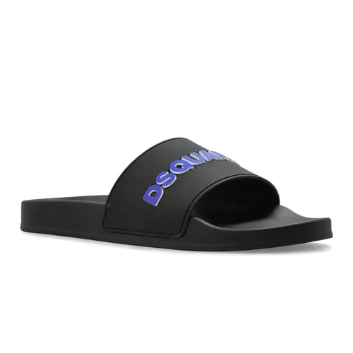 Dép Nam Dsquared2 Logo Pool Slides FFM0023 17205013 M1604 Màu Đen Size 41