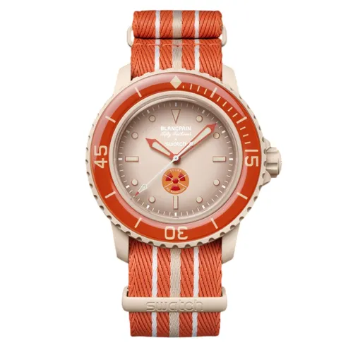 Đồng Hồ Blancpain x Swatch Arctic Ocean SO35N100 Màu Cam
