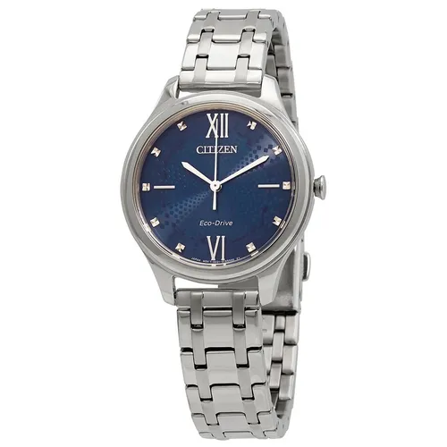 Đồng Hồ Citizen Eco-Drive Blue Dial Elegant Watch EM0500-73L Màu Bạc