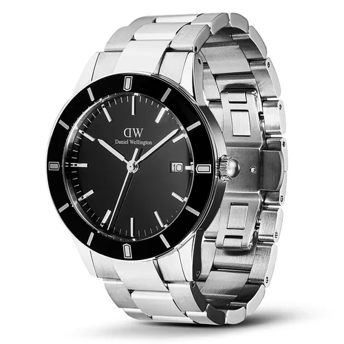 Đồng Hồ Nam Daniel Wellington 3-Link DW00100822 Iconic Paradigma Màu Bạc Đen