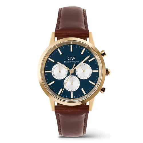 Đồng Hồ Nam Daniel Wellington Iconic Chronograph St Mawes Arctic Panda DW00100875 Màu Nâu/Xanh
