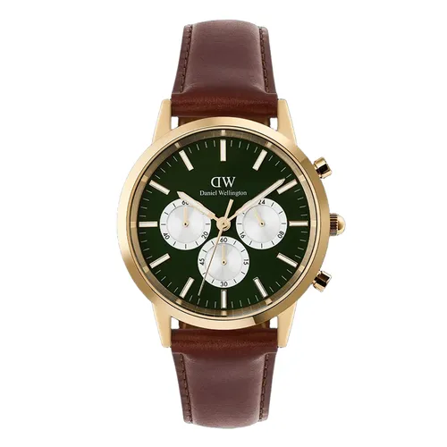 Đồng Hồ Nam Daniel Wellington Iconic Chronograph St Mawes Emerald Panda Màu Xanh - Nâu