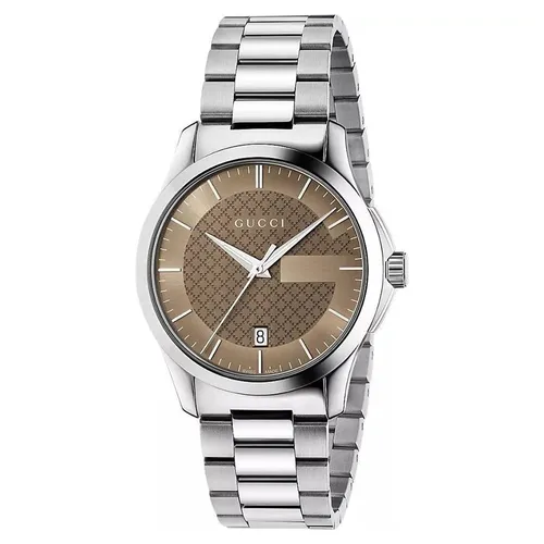 Đồng Hồ Nam Gucci G-Timeless Chocolate Watch 38mm Màu Bạc Nâu