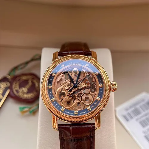 Đồng Hồ Nam Ogival Chuột Vàng Kim Tiền OG358 Màu Vàng Nâu