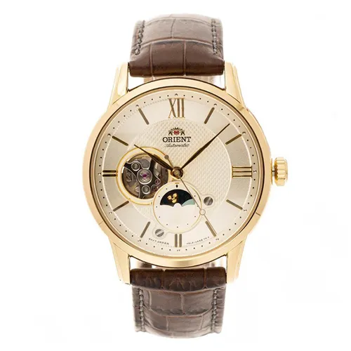 Đồng Hồ Nam Orient Sun And Moon Gen 4 2021 RA-AS0010S10B Watch Màu Nâu Trắng