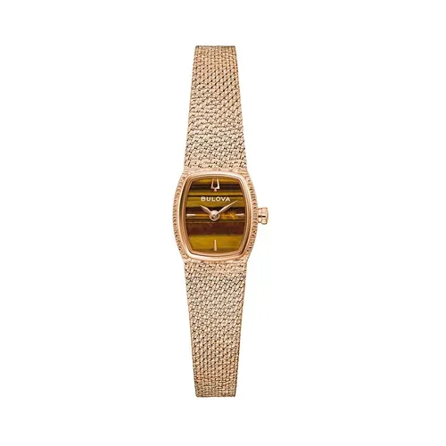 Đồng Hồ Nữ Bulova Classic Goddess of Time Tiger's Eye 97L185 17mm Màu Vàng Hồng