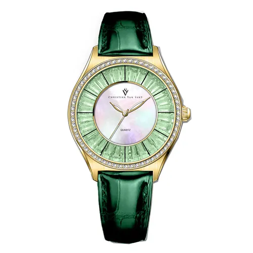 Đồng Hồ Nữ Christian Van Sant CV3204 Luna Green Quartz Ladies Watch Màu Xanh Lá