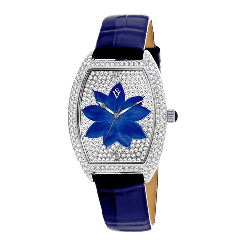 Đồng Hồ Nữ Christian Van Sant Lotus Quartz Blue Dial Ladies Watch CV4854 Màu Xanh Bạc