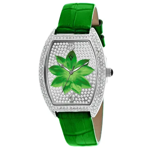 Đồng Hồ Nữ Christian Van Sant Lotus Quartz Swarovski CV4853 36mm Màu Xanh Lá