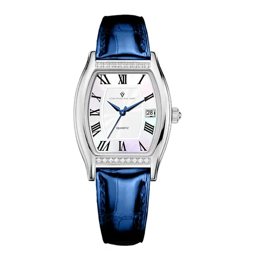 Đồng Hồ Nữ Christian Van Sant Women's Gemma White Dial Watch CV2442 Màu Xanh Lam