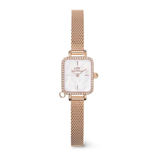 Đồng Hồ Nữ Daniel Wellington Quadro Mini Crystal Zodiac Melrose DW00100751 Màu Vàng Hồng