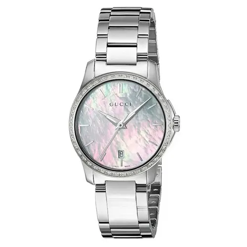 Đồng Hồ Nữ Gucci G-Timeless Diamonds YA126543 27mm Màu Bạc