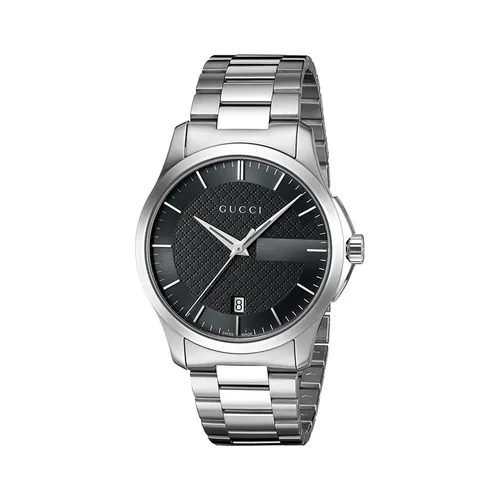 Đồng Hồ Unisex Gucci G-Timeless Black Dial Steel Watch YA126457 Màu Đen Bạc