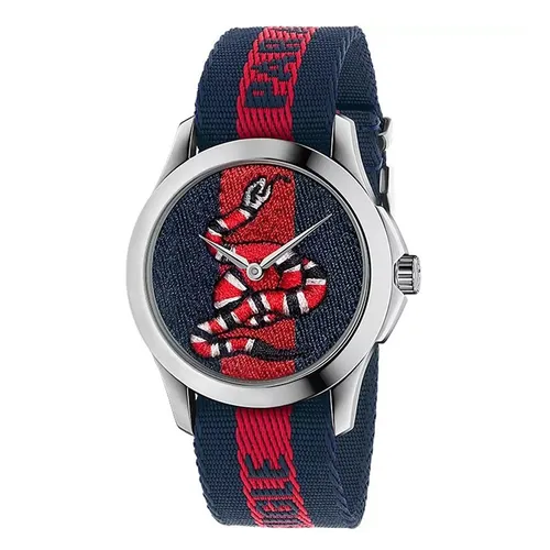 Đồng Hồ Unisex Gucci Le Marché Des Merveilles Snake Watch YA126493 Màu Xanh Navy/Đỏ