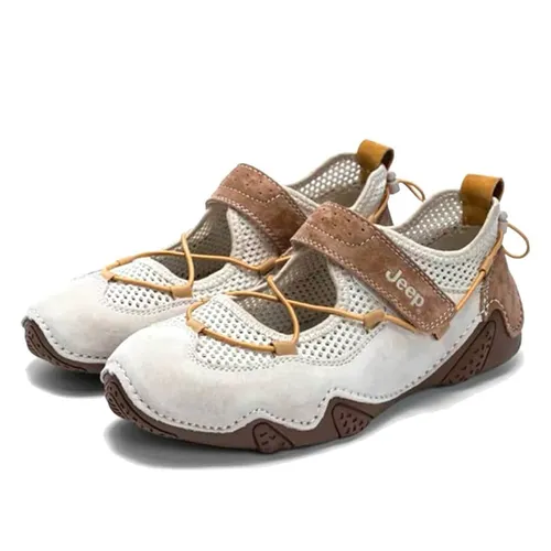 Giày Búp Bê Nữ Jeep Mary Jane Sandals Outdoor Light Grey Brown PX241WAS932 Màu Nâu Xám Size 35