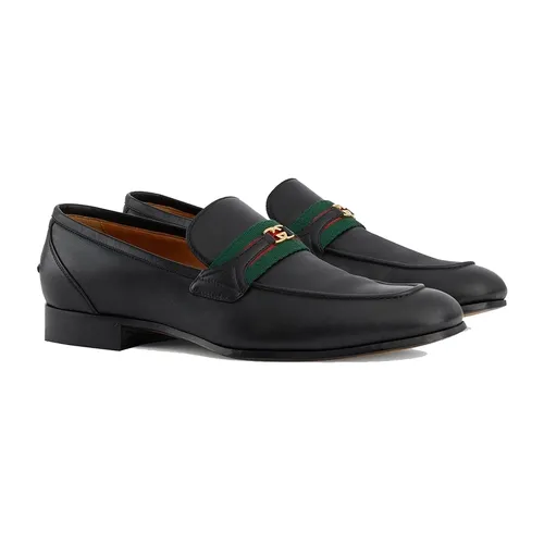 Giày Lười Nam Gucci HA HA HA Loafer With Interlocking G Black 717028-AAA3E-1060 Màu Đen Size 39