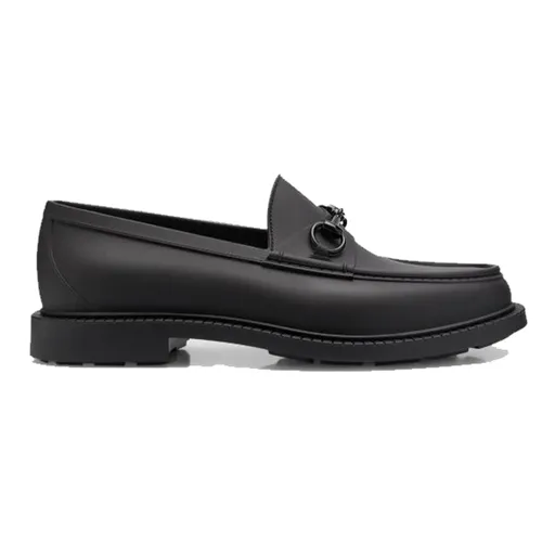 Giày Lười Nam Gucci Rubber Bit Loafers Black Màu Đen Size 40