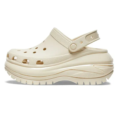 Giày Sục Crocs Sandal Unisex Clog Mega Crush Classic Bone Màu Trắng Kem Size 36-37