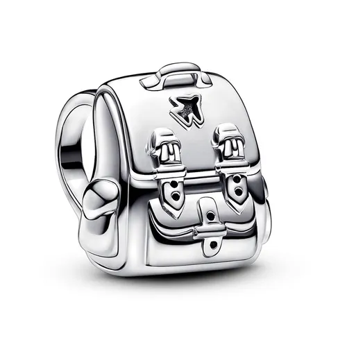 Hạt Vòng Charm Pandora Moments Adventure Backpack Sterling Silver Charm 793351C00 Màu Bạc