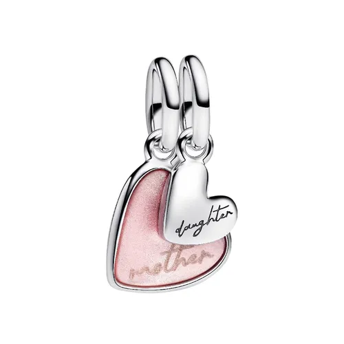 Hạt Vòng Charm Pandora Splittable Mother & Daughter Dangle Charm 793766C01 Màu Hồng