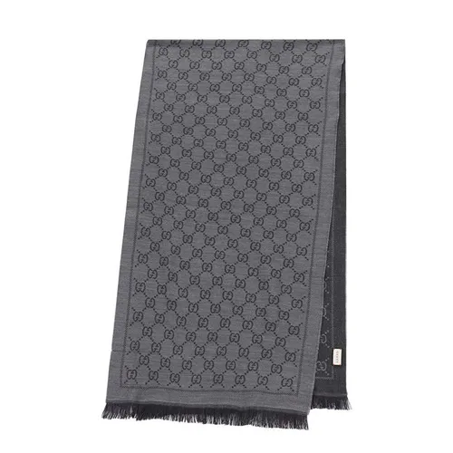 Khăn Choàng Gucci GG Wool Jacquard Scarf 2819423G7041062 Màu Xám Đen