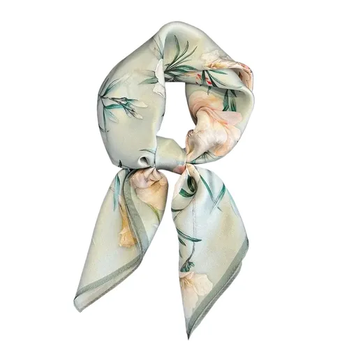 Khăn Choàng Nữ Kya Jewel Blooming Garden SC63 Màu Xanh - Vàng