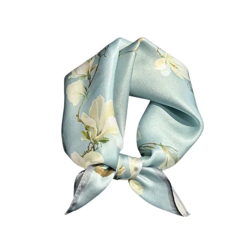 Khăn Choàng Nữ Kya Jewel Magnolia Grace SC74 Màu Trắng - Xanh