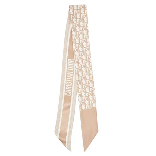 Khăn Lụa Nữ Dior Oblique Silk Mitzah Scarf Màu Beige