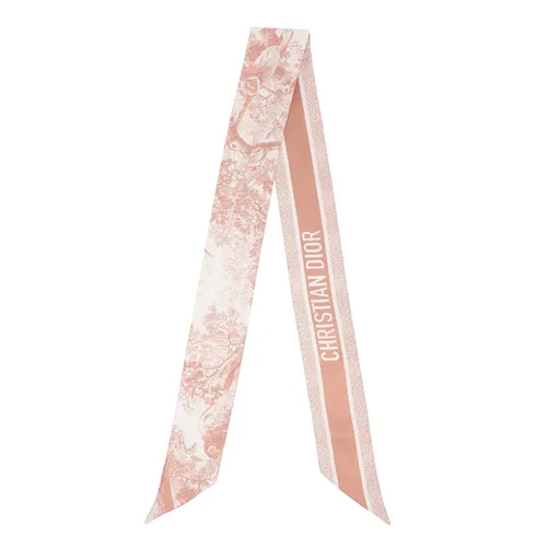 Khăn Lụa Nữ Dior Toile De Jouy Sauvage Mitzah Scarf Ivory/Pink Màu Hồng