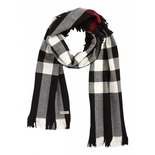 Khăn Quàng Cổ Burberry Wool Half Mega Fashion Plaid Check Scarf Màu Đen Kẻ