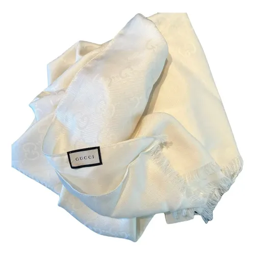 Khăn Quàng Cổ Gucci GG Scarf Màu Trắng Kem