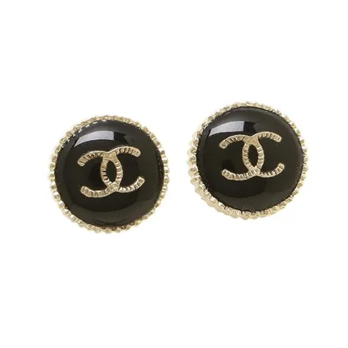 Khuyên Tai Nữ Chanel Coco Mark Earrings In Black And Gold Màu Đen Vàng