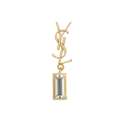 Khuyên Tai Nữ Yves Saint Laurent YSL Cassandre Single Earring In Metal And Rhinestones Màu Vàng