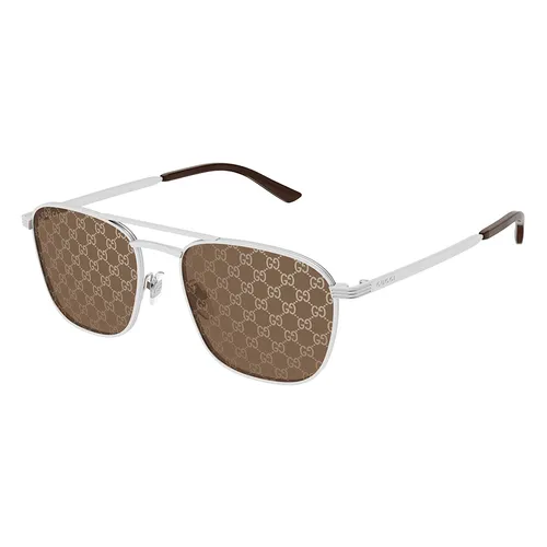Kính Mát Nam Gucci Sunglasses GG1881S 004 Màu Bạc - Nâu