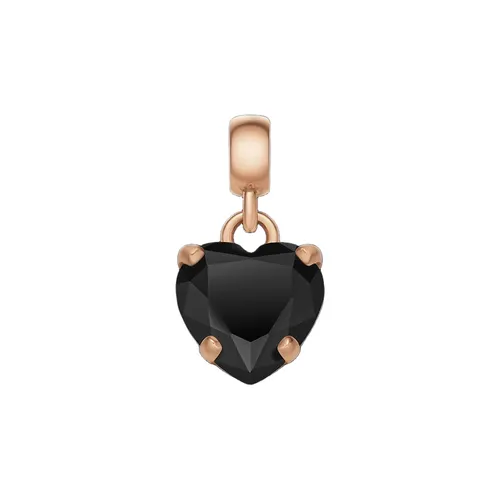Mặt Dây Chuyền Daniel Wellington Charm Heart Black Crystal RG Màu Vàng Đen