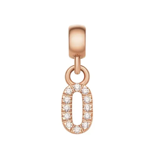 Mặt Dây Chuyền Daniel Wellington Zirconia - Crystal Number Charm Rose Gold Màu Vàng Hồng (Số 0)