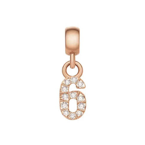 Mặt Dây Chuyền Daniel Wellington Zirconia - Crystal Number Charm Rose Gold Màu Vàng Hồng (Số 6)