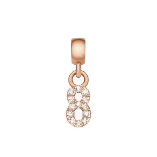 Mặt Dây Chuyền Daniel Wellington Zirconia - Crystal Number Charm Rose Gold Màu Vàng Hồng (Số 8)