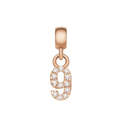Mặt Dây Chuyền Daniel Wellington Zirconia - Crystal Number Charm Rose Gold Màu Vàng Hồng (Số 9)